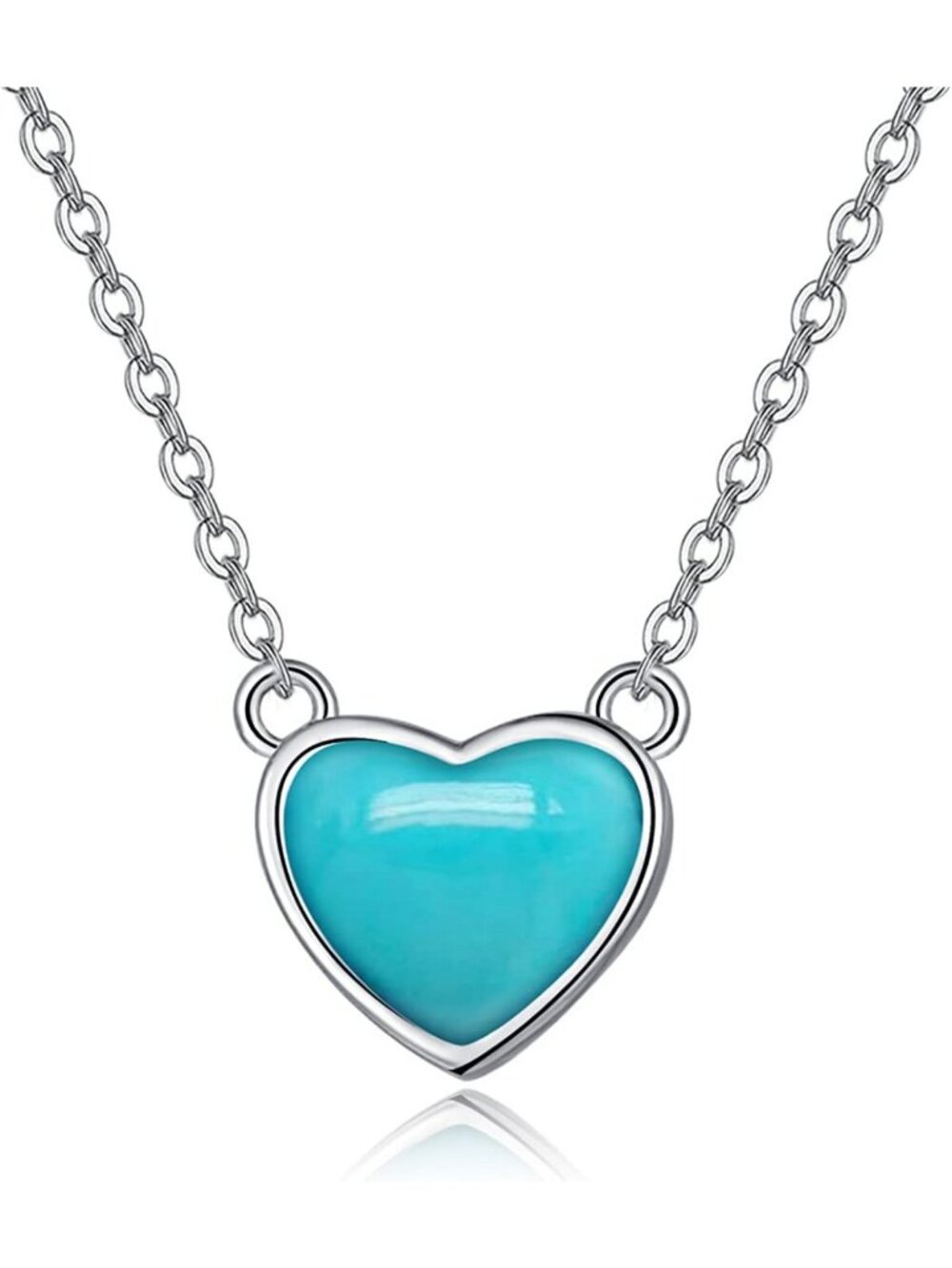 Dainty 925 Sterling Silver Heart Gemstone Pendant Necklace for Women, Gift Idea